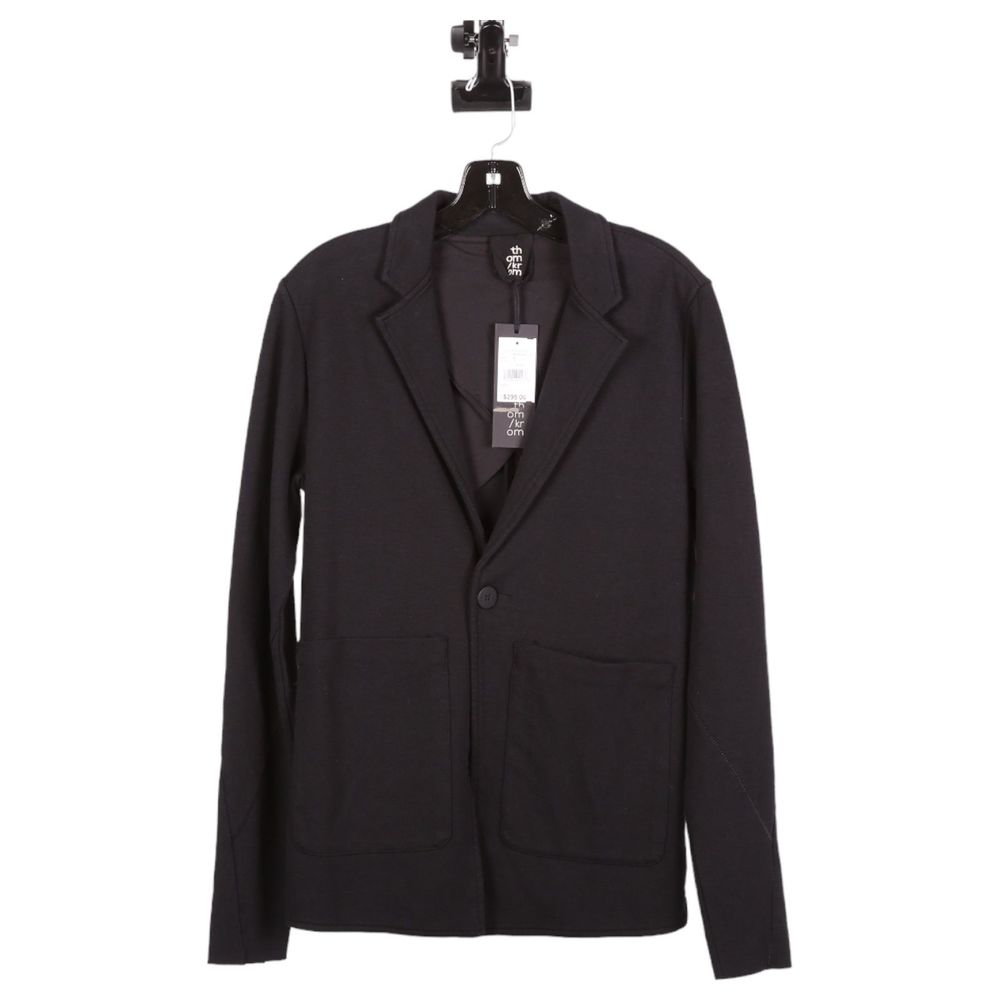 NWT Thom Krom Mens Black Long Sleeves One-Button Single Breast Blazer Size Small
